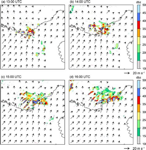 Radar Reflectivity DBZ And Horizontal Winds Simulated In CNTL At 2000