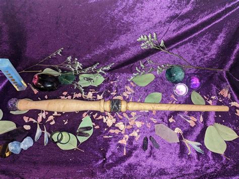 Handcrafted Wand Maplewood With Amethyst Spheres Etsy