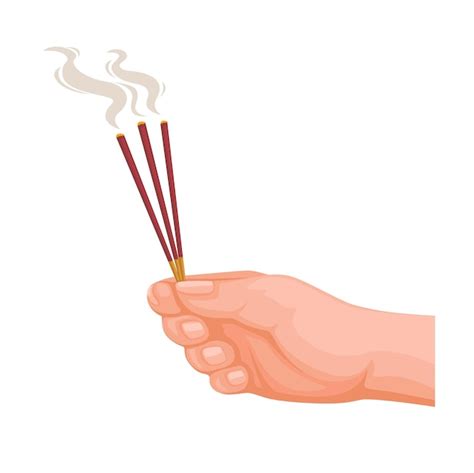 Premium Vector Hand Holding Incense Stick Buddhist Praying Religion