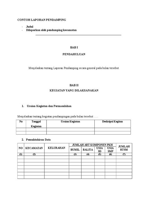 Contoh Laporan Pendamping Pdf