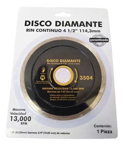 Disco Diamante Rin Continuo 4 1 2 Lions Tools Meses Sin Intereses