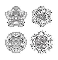 Set of ethnic fractal mandala tattoo design looks Vector Image