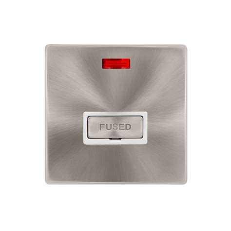 A Ingot Fused Connection Unit With Neon Brushed Steel Cover Plate