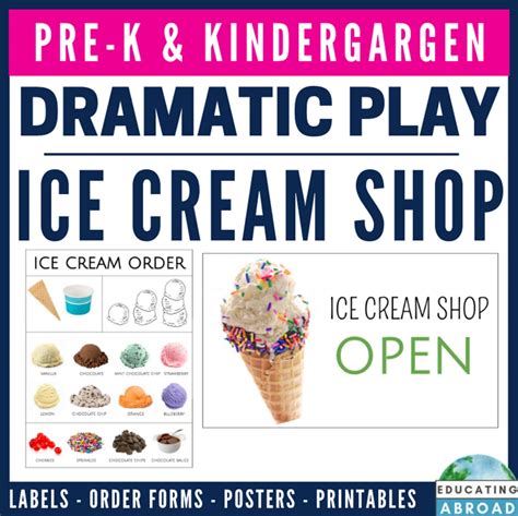 Ice Cream Shop Dramatic Play Free Printables Printable Templates Free