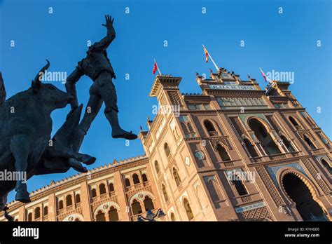 Bullfighter Sculpture In Front Of Bullfighting Arena Plaza De Toros De