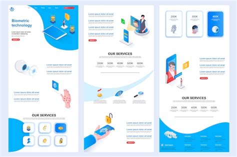 Premium Vector Biometric Technology Isometric Website Template