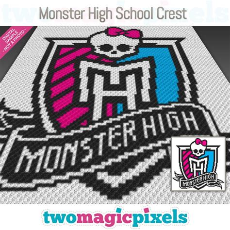 Monster High School Crest By Two Magic Pixels In 2022 Crochet Monster