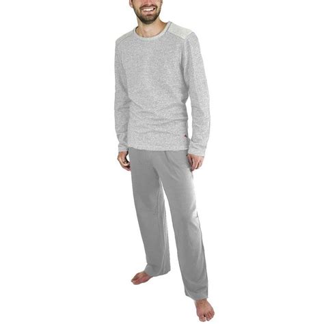 Tommy Bahama Mens Pajama Set Crew Neck Top And Drawstring Pant Grey