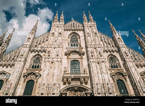 The amazing architecture of the Duomo cathedral in Milan, Italy Stock ...