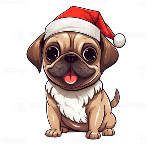 süß Mops Hund Weihnachten Clip Art Illustration ai generativ 30546856 PNG