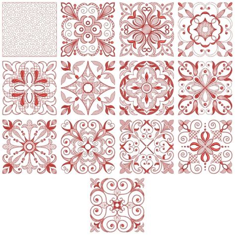 RED WORK QUILT BLOCKS | OregonPatchWorks | Machine embroidery quilts ...