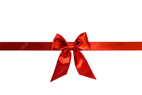 Red Gift Bow On White Party Bow Tied Festive Png Transparent Image