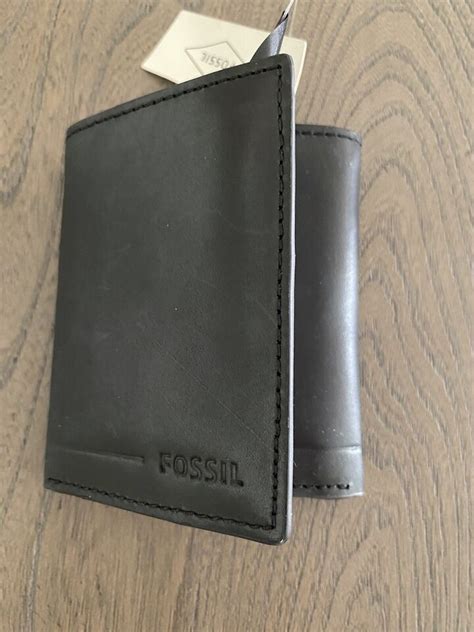 Fossil Allen Trifold RFID Black Leather Mens Wallet 1550001 EBay