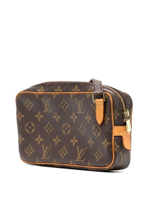 Pre Owned Louis Vuitton 2001 Pochette Twin Gm Crossbody Bag In Brown