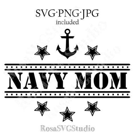 Navy Mom Svg Navy Mom Png Military Mom Navy Svg Navy Etsy