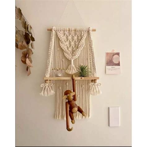 Jual Macrame Wall Hanging Macrame Ambalan Rak Dinding Aesthetic