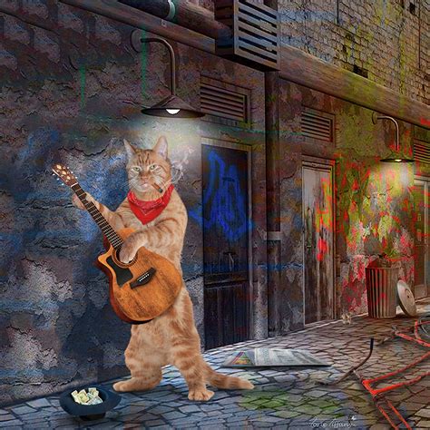 Alley Cat Digital Art by Torie Tiffany | Fine Art America