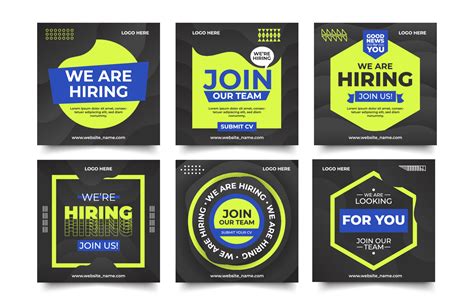 Job Recruitment Social Media Templates 4819891 Vector Art At Vecteezy