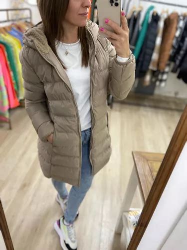 Campera Larga Inflable Forrada En Piel Mujer The Big Shop