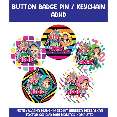 Pre Order Button Badge Safety Pin Adhd Girl Shopee Malaysia