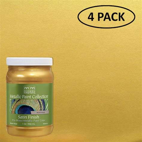 Modern Masters Metallic Paint Collection 4 Pack Rich Gold Water Based