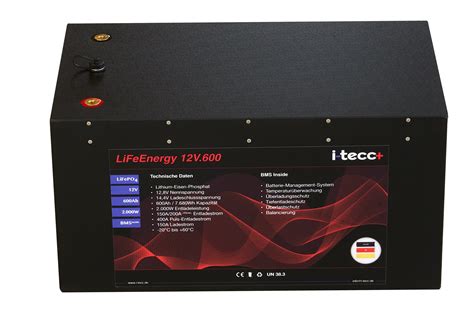 Lifepo Batterie V Ah Inkl Bms I Tecc Lifeenergy