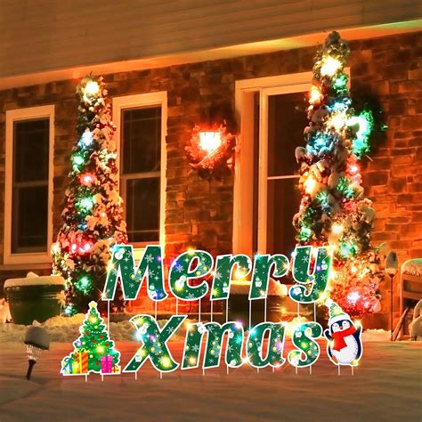 Amazon 11 Pcs Merry Christmas Lighted Sign Outdoor Decoration