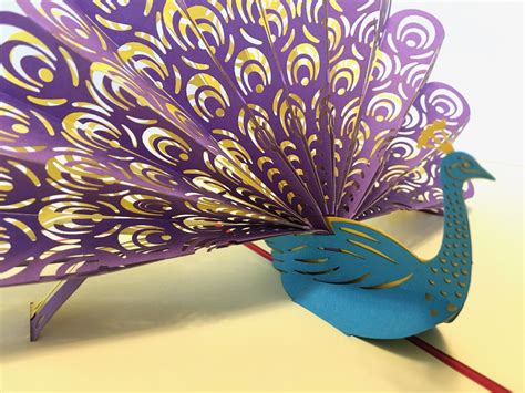 Beautiful Peacock Pop Up Card Etsy