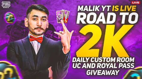 2k SUB RP Giveaway And UC Custom Rooms Pubg Mobile Live Stream