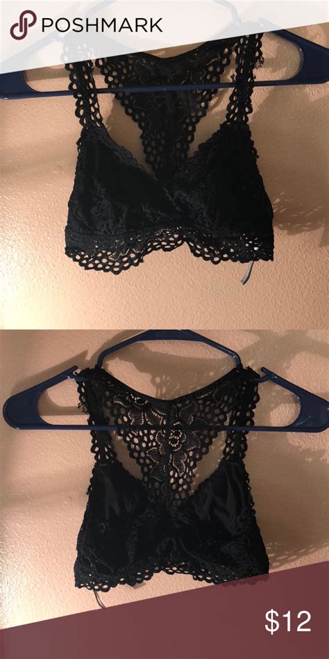 Black Lace Racerback Bralette Black Comfy Lace Bralette In Size Small Great Condition Aerie