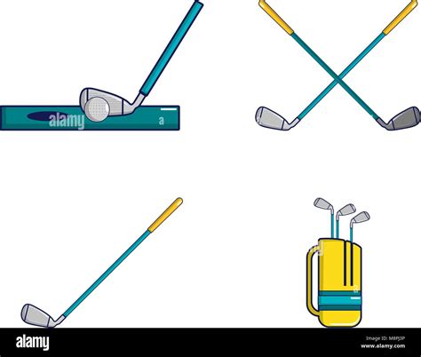 Golf Stick Icon Set Cartoon Style Stock Vector Image Art Alamy