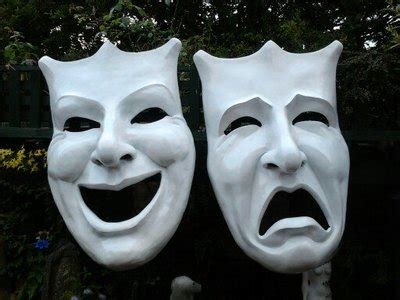 Theatre masks happy & sad fibre glass white | #474571756