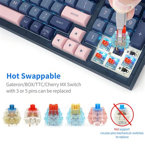 SKYLOONG GK Dye Sub PBT BluePink Mechanical Hot Swappable Skyloong Europe