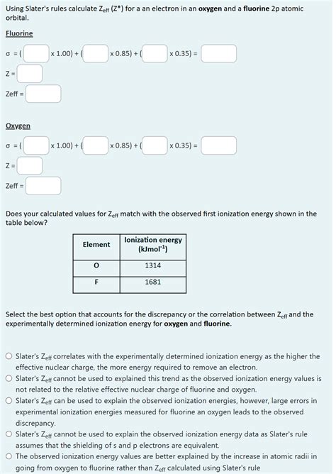 Usingusing Using Using Slater S Rules Calculate