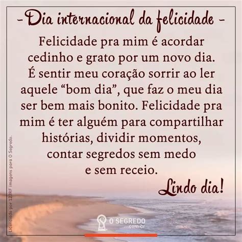 Pin De Gisselma Gois Em Frases Lindas Dia Internacional Da Felicidade