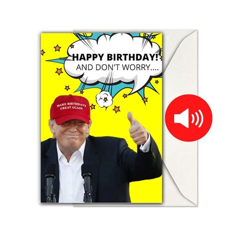 Funny Novelty Gag Singing Donald Trump Sound Birthday Card Etsy