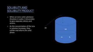 Solubility and solubility product | PPT