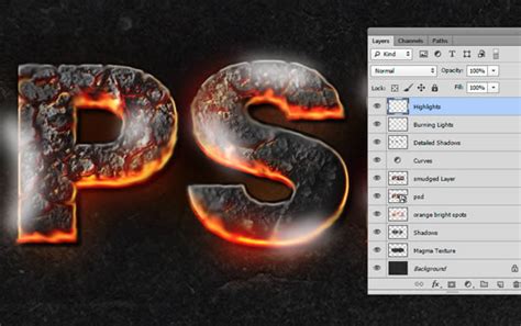 Criando efeito de texto quente Magma no Photoshop TutorialGrátis