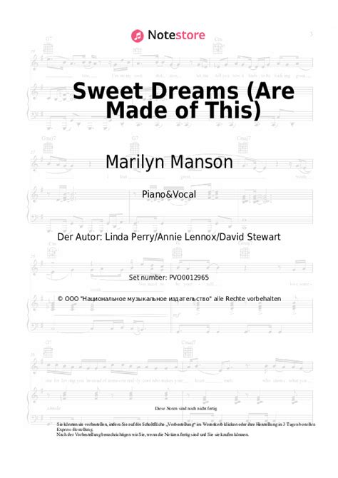 Sweet Dreams Are Made Of This Marilyn Manson Noten Gesang Pdf