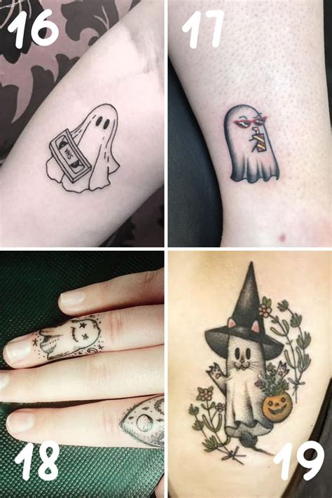 27 Ghost Tattoo Ideas {Cute + Spooky Designs} - TattooGlee | Cute halloween tattoos, Spooky ...