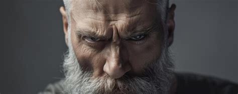 Premium Photo Portrait Of An Angry Old Man With Gray Hair And A Beard