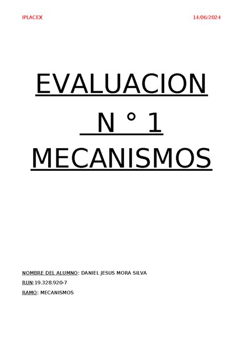 Evaluaci N N Mecanismos Evaluacion N Mecanismos Nombre Del