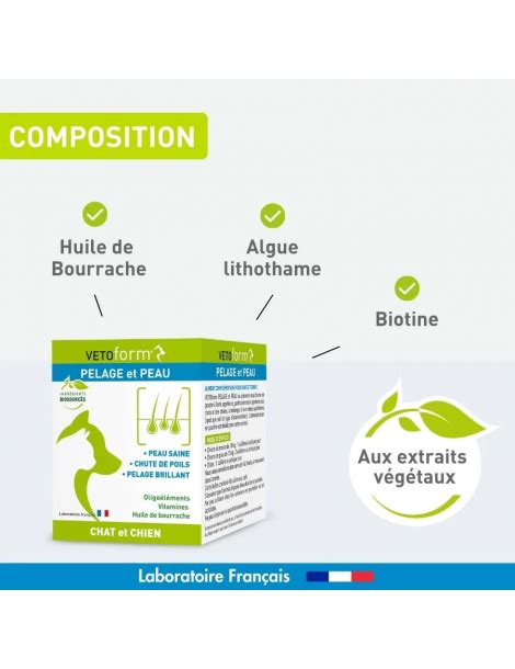 Complément Alimentaire Pelage et Peau 100 Naturel Chien et Chat