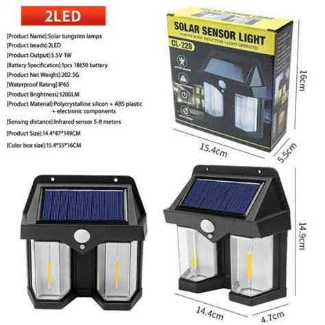 Set 2 X Lampa Solara De Perete Cu Senzor De Miscare CL 228 Target Deal