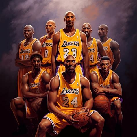 Premium Ai Image Illustration Of Kobe Bryant Michael Jordan Kareem