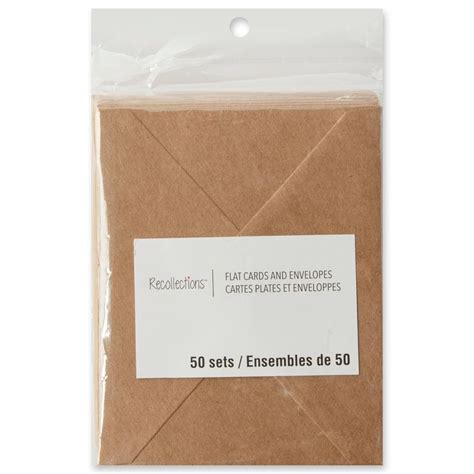 50 Sets Of Kraft Flat Cards And Envelopes By Recollections™ 4 25 X 5 5 Michaels