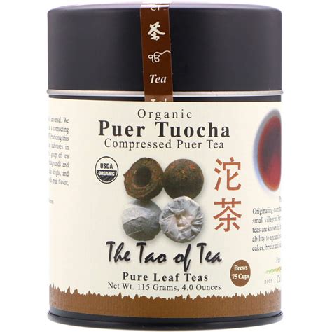 The Tao Of Tea Organic Compressed Puer Tea Puer Tuocha 40 Oz 115 G