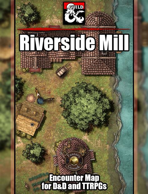 Riverside Mill Battlemap W Fantasy Grounds Support Ttrpg Map Dungeon Masters Guild Dungeon