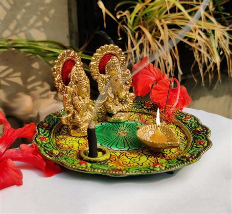 Buy Wonder Care Multi Color Laxmi Ganesha Statue With Puja Plate 6