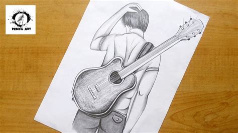 Guitar Boy Easy Guitar Guitar Drawing Boy Drawing Pencil Sketches